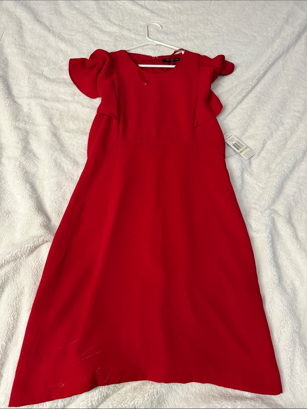 Sharagano Red Ruffle Sleeve Formal Dress